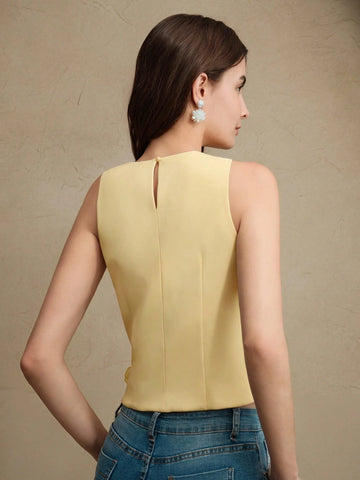 Anewsta Women's Elegant Romantic Mesh Embroidered 3D Floral Tank Top