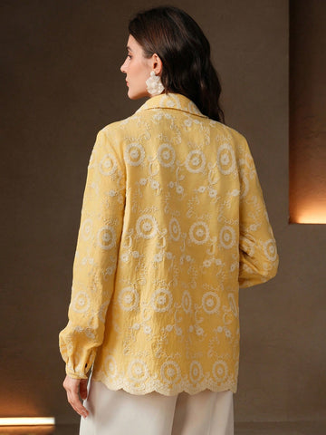 Women's Heavily Embroidered Vintage Style Versatile Blouse