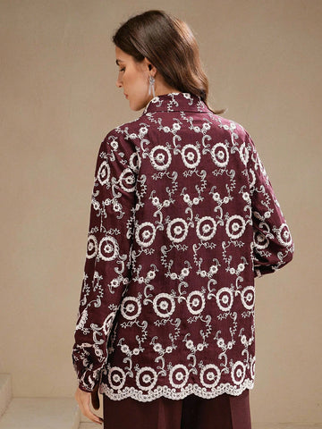 Women's Heavily Embroidered Vintage Style Versatile Blouse