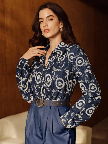 Women's Heavily Embroidered Vintage Style Versatile Blouse