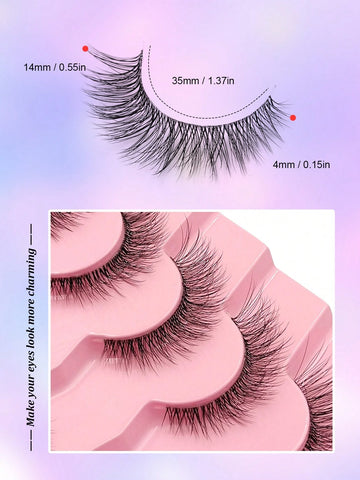 7 Pairs Natural Soft Fluffy Criss-Cross Lengthening Thick Faux Mink Eyelashes