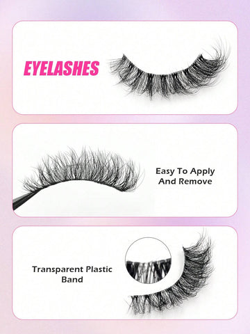 7 Pairs Natural Soft Fluffy Criss-Cross Lengthening Thick Faux Mink Eyelashes