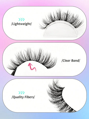 7 Pairs Natural Soft Fluffy Criss-Cross Lengthening Thick Faux Mink Eyelashes