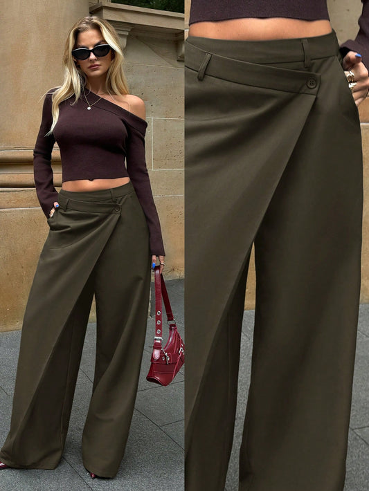 Asymmetrical Suit Trousers