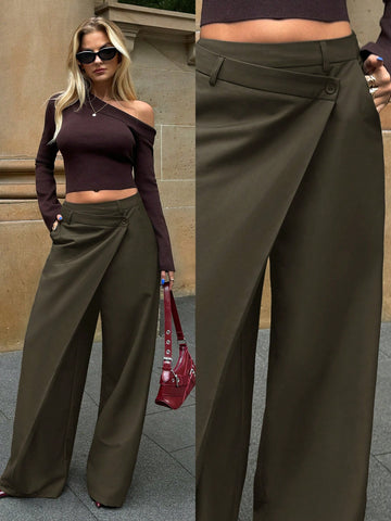 Asymmetrical Suit Trousers