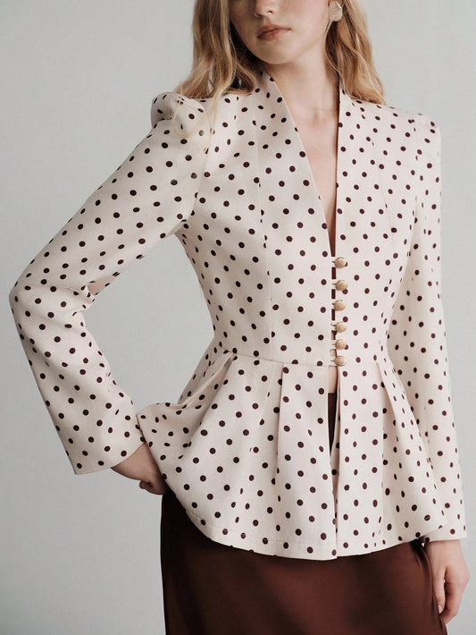 Classic Metal Button Decor Blazer