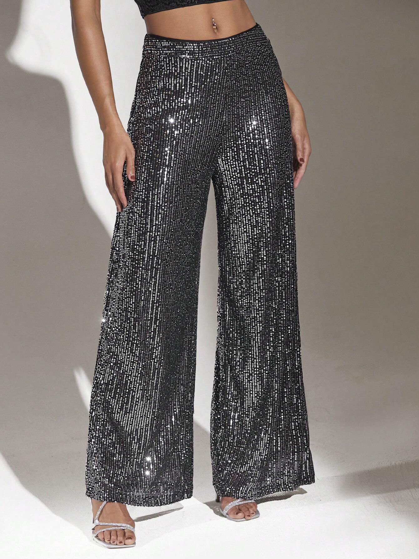 BAE High Waist Sequin Wide Leg Pants