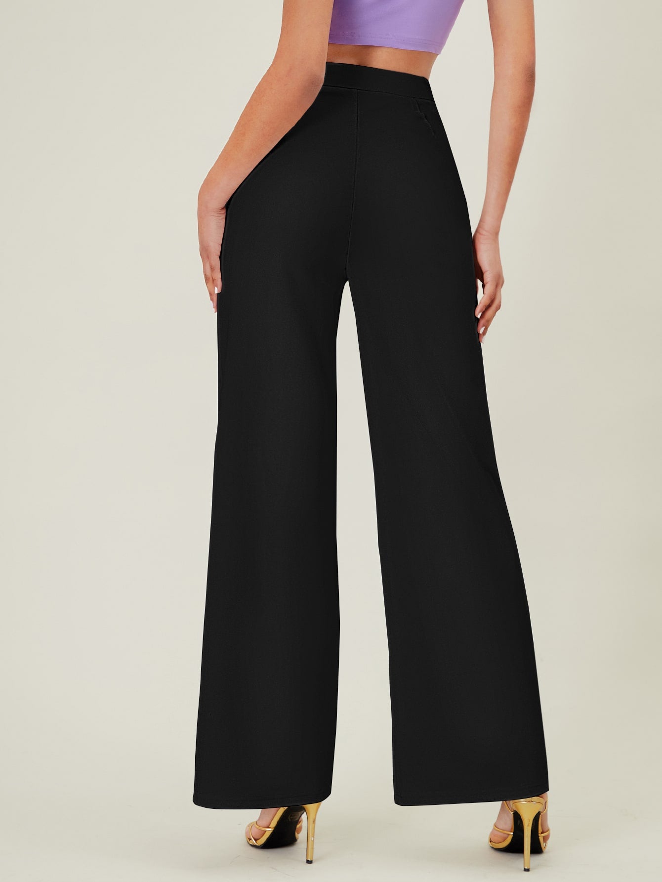 BAE Solid High Waist Wide Leg Pants