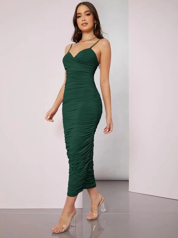 BAE Solid Ruched Bodycon Dress