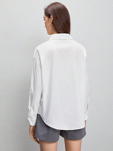 BIZwear Solid Button Front Shirt