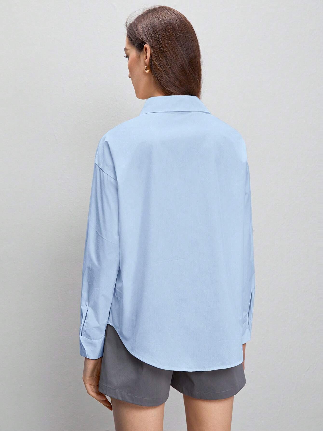 BIZwear Solid Button Front Shirt