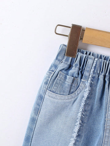 Y2K Street Urban Elastic Waist Wide Legs Jeans With Flat Pockets