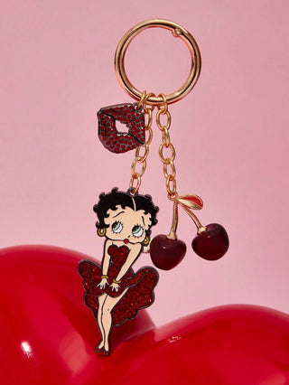 Fashionable & Elegant 3 D Cherry Shiny Alloy Keychain