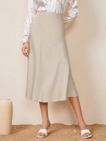BizChic Zipper Detail Solid Skirt Workwear