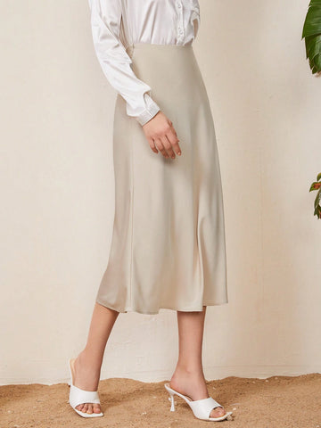 BizChic Zipper Detail Solid Skirt Workwear