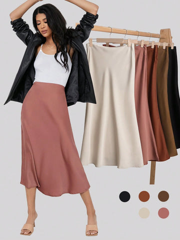 BizChic Zipper Detail Solid Skirt Workwear