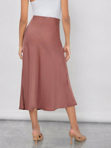 BizChic Zipper Detail Solid Skirt Workwear