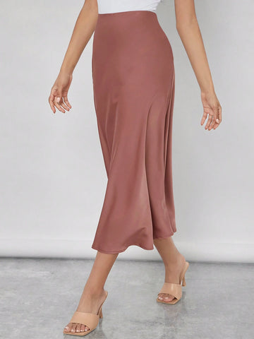 BizChic Zipper Detail Solid Skirt Workwear