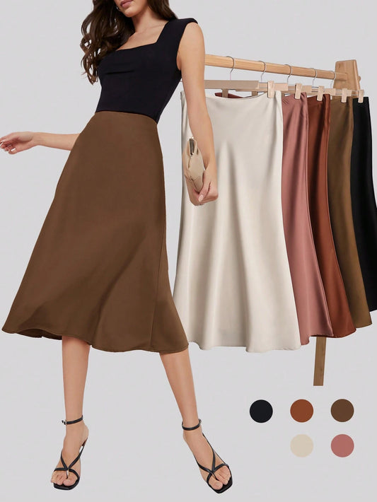 BizChic Zipper Detail Solid Skirt Workwear