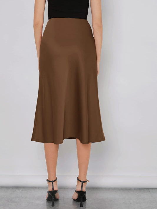 BizChic Zipper Detail Solid Skirt Workwear