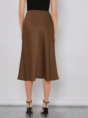 BizChic Zipper Detail Solid Skirt Workwear