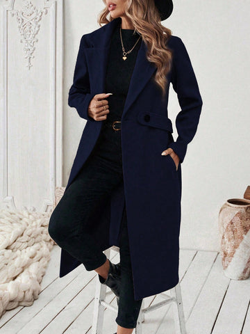 Women's Elegant Stand Collar Belted Jacket