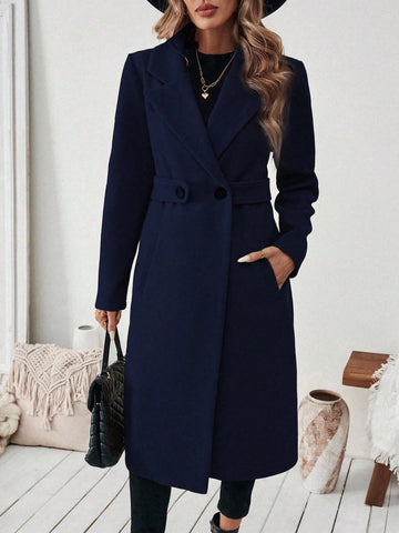 Women's Elegant Stand Collar Belted Jacket