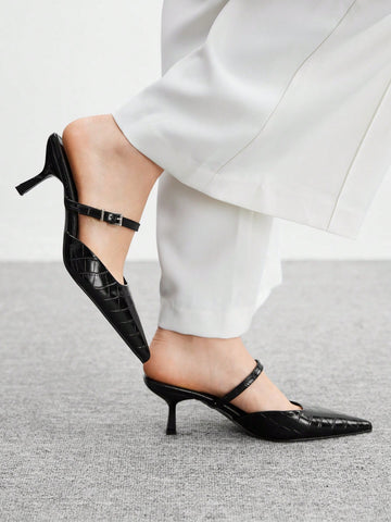 CUCCOO BIZCHIC Solid Color Pointed Toe Casual High Heels