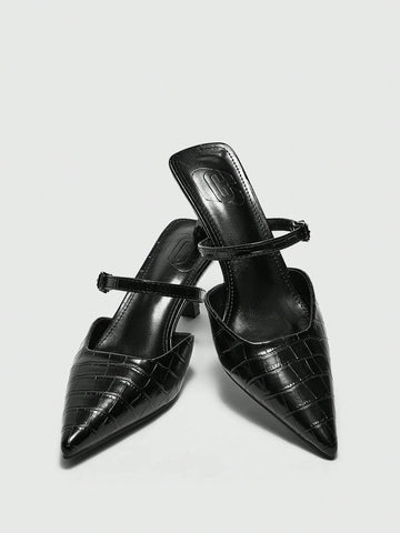 CUCCOO BIZCHIC Solid Color Pointed Toe Casual High Heels