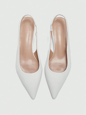 Women's New Square Buckle Pointed Toe Low Heel Flat