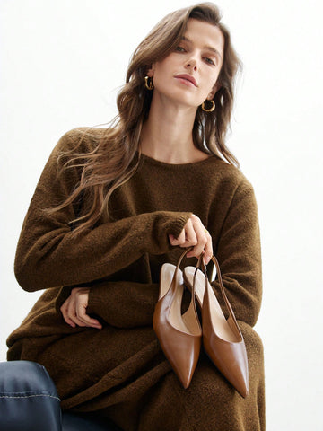 Women's New Square Buckle Pointed Toe Low Heel Flat