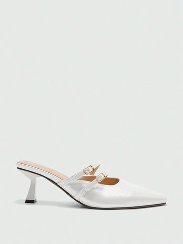 CUCCOO BIZCHIC Solid Color Pointed Toe Casual High Heels
