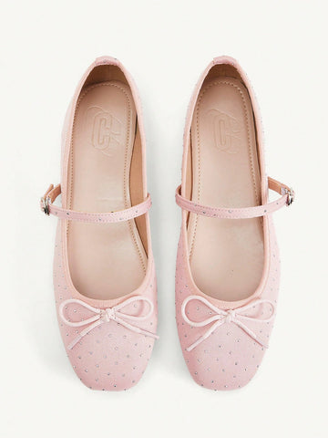 Mesh Embroidery Square Toe Mules