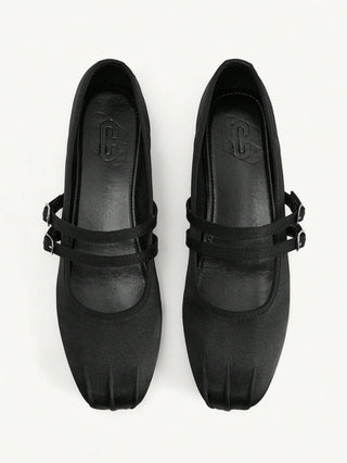 Mesh Embroidery Square Toe Mules