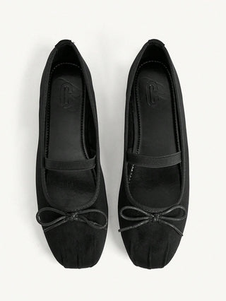 Mesh Embroidery Square Toe Mules