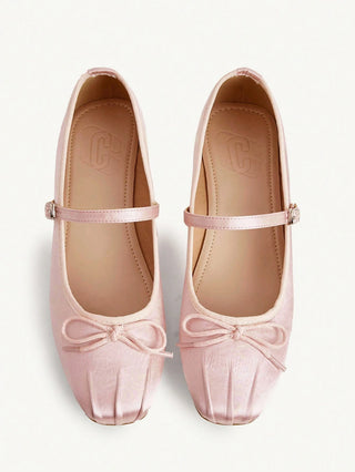Mesh Embroidery Square Toe Mules