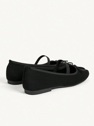Mesh Embroidery Square Toe Mules