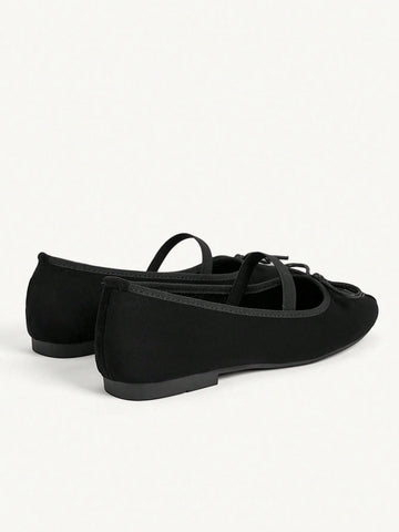 Mesh Embroidery Square Toe Mules