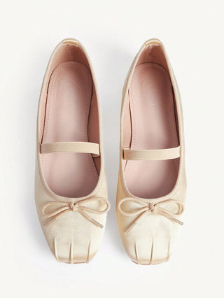 Mesh Embroidery Square Toe Mules