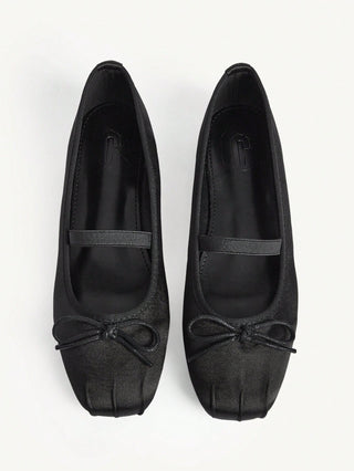 Mesh Embroidery Square Toe Mules