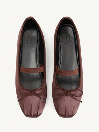 Mesh Embroidery Square Toe Mules