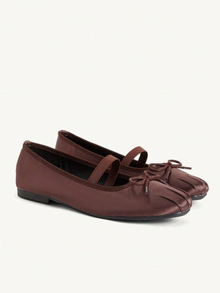 Mesh Embroidery Square Toe Mules