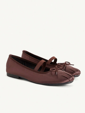 Mesh Embroidery Square Toe Mules
