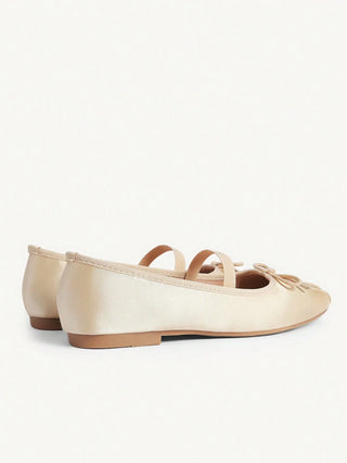 Mesh Embroidery Square Toe Mules