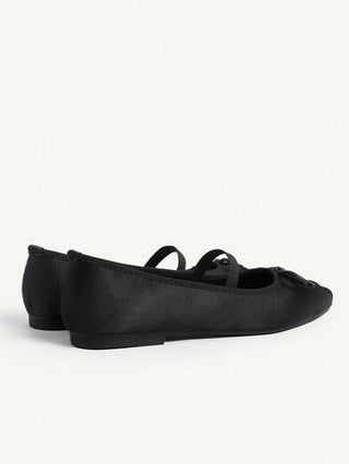 Mesh Embroidery Square Toe Mules