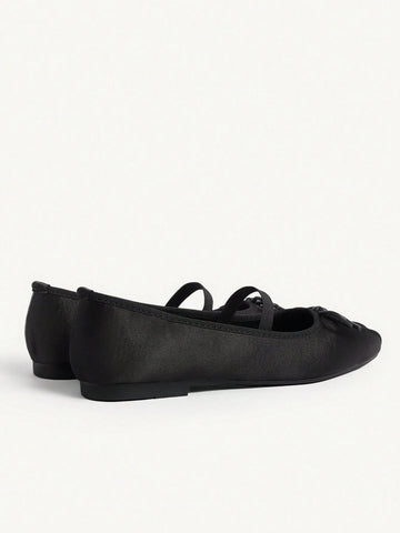 Mesh Embroidery Square Toe Mules
