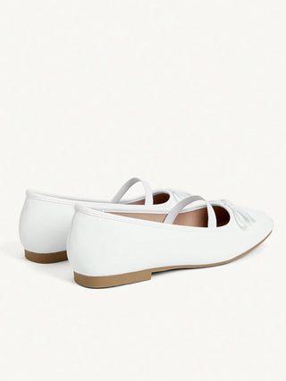 Mesh Embroidery Square Toe Mules