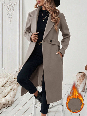 Women's Elegant Stand Collar Belted Jacket