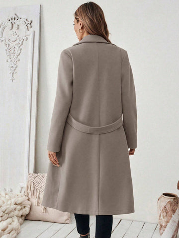 Women's Elegant Stand Collar Belted Jacket