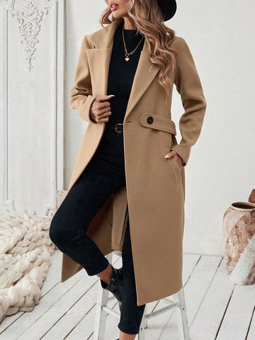 Women's Elegant Stand Collar Belted Jacket